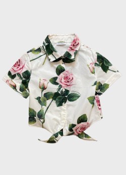 Белая рубашка Dolce&Gabbana для девочек, фото